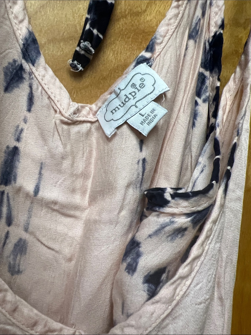Mud Pie Blush Pink and Navy Tie-Dye Camisole